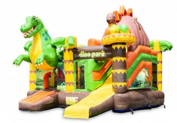 location château gonflable dinosaure, Multiplay Dinoworld, jeux gonflables enfants, château gonflable avec toboggan, événement enfants